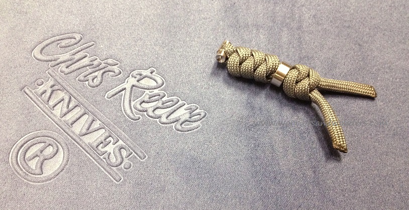 Chris Reeve Sebenza Large Lanyard, Charcoal, Silver Bead, COM-7109
